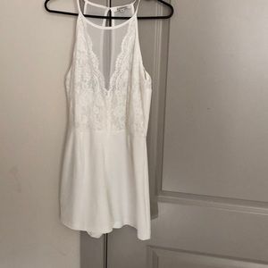 White Romper with laced top